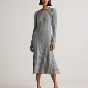 Quince Mongolian Cashmere Wide-Rib Midi Dress, Size S, Excellent Condition